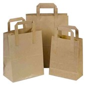 FLAT PAPER BAG NATURAL KRAFT NO60 W240 X H300 X D100MM PACK 200