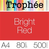 TROPHEE COLOURED PAPER A4 80GSM BRIGHT RED PACK 500