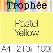 TROPHEE COLOURED PAPER A4 210GSM PASTEL YELLOW PACK 100