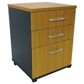 ZEALAND QUICKSHIP MOBILE 2 DRAWER 1 FILE W476 X D470 X H640MM BEECH AND CHARCOAL