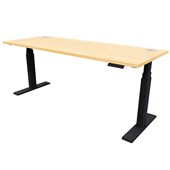 ZEALAND ELECTRIC DESK W1500 X D700 X H6501250MM BLACK FRAME TAWA TOP