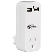 MOKI ADAPTOR 1 OUTLET WITH 2 USB PORTS