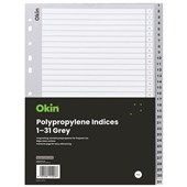 OKIN PP INDICES 131 TABS A4 GREY