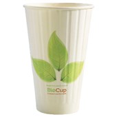 BIOCUP HOT DOUBLE WALL CUP 16OZ 460ML PACK 40 LEAF