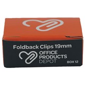 OPD FOLDBACK CLIP 19MM PACK 12