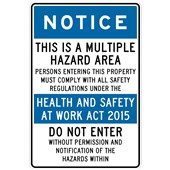 SAFETY SIGN W225 X H300MM MULTIPLE HAZARD