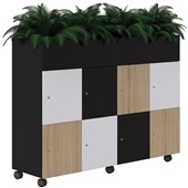 MASCOT LOCKERPLANTER MOBILE 2 TIER 4 BANK KEYED LOCKING H1200 X L1800 X D450MM ACCENT STANDARD COLOURS