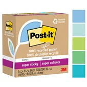 POSTIT RECYCLED SUPER STICKY NOTES 654R5SST 76X76MM OASIS PACK 5