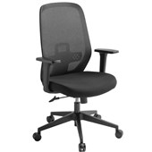 EDEN MEMO OFFICE CHAIR HIGH BACK 1 LEVER MESH BLACK WITH ARMS