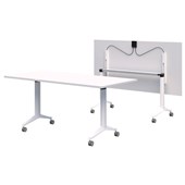 RAPID FLIP TABLE 1200 x 800MM SNOW VELVET TOP WHITE BASE