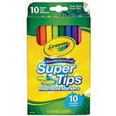 CRAYOLA WASHABLE SUPER TIPS MARKERS PACK 10