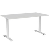 KNIGHT HAVEN FIXED HEIGHT DESK W1500 X D800 X H740MM WHITE FRAME WHITE TOP