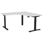 KNIGHT HAVEN ELECTRIC WORKSTATION W1500W X D700 X H6301280MM BLACK FRAME WHITE TOP