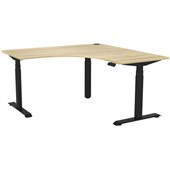 KNIGHT HAVEN ELECTRIC WORKSTATION W1500W X D700 X H6301280MM BLACK FRAME ATLANTIC OAK TOP