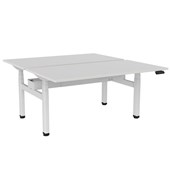 KNIGHT HAVEN ELECTRIC DOUBLE SIDED DESK W1500 X D800MM WHITE FRAME WHITE TOP