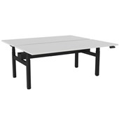 KNIGHT HAVEN ELECTRIC DOUBLE SIDED DESK W1800 X D800MM BLACK FRAME WHITE TOP