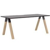 KNIGHT LIGNA FIXED HEIGHT DESK W1800 X D800MM BLACK TOP