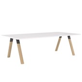 KNIGHT LIGNA BOARDROOM TABLE W3000 X D1200MM WHITE TOP OAK LEGS