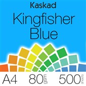 KASKAD COLOURED PAPER A4 80GSM KINGFISHER BLUE PACK 500 SHEETS