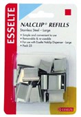 ESSELTE NALCLIP REFILLS LARGE SILVER PACK 25