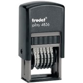 TRODAT PRINTY 4836 SELFINKING STAMP NUMBERER 6 BAND 38MM BLACK