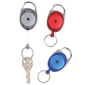 REXEL ID RETRACTABLE SNAP LOCK KEY HOLDER REEL GREY