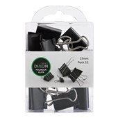 DIXON FOLDBACK CLIPS 25MM PACK 12