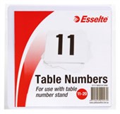 ESSELTE TABLE NUMBERS 1120 100MM WHITE PACK 10