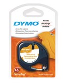 DYMO 18771 LETRATAG LABELLING TAPE IRON ON 12MM X 2M BLACK ON WHITE