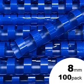 GBC PLASTIC BINDING COMB ROUND 21 LOOP 8MM A4 BLUE PACK 100