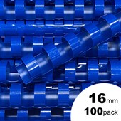 GBC PLASTIC BINDING COMB ROUND 21 LOOP 16MM A4 BLUE PACK 100