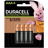 DURACELL BATTERY NIMH RECHARGEABLE ACTIVE CHARGE SIZE AAA PACK 4