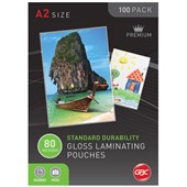 GBC LAMINATING POUCH 80 MICRON A2 CLEAR PACK 100