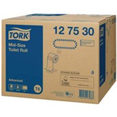 TORK 127530 T6 ADVANCE MIDSIZE TOILET ROLL 2 PLY 100M WHITE ROLL CARTON 27