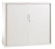 PRECISION SMARTSTORE G4 TAMBOUR 4 LEVEL W1200 X D460 X H1200MM WHITE SATIN WITH WHITE SATIN PVC SLATS