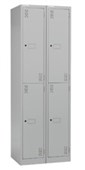 PRECISION CLASSIC STORAGE LOCKER 2 TIER BANK OF 2 W750 X D457 X H1800MM SILVER GREY