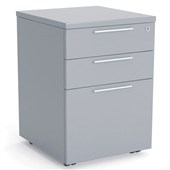 KNIGHT CUBIT MOBILE 2 DRAWER 1 FILE LOCKABLE W465 X D500 X H670MM SILVER