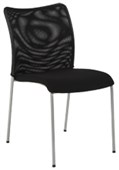 EDEN RUN VISITOR CHAIR STACKABLE NO ARMS MESH BLACK