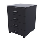 ZEALAND MOBILE 4 DRAWER LOCKABLE W465 X D500 X H660MM BLACK