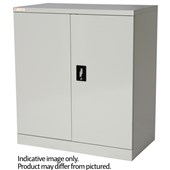 OPD STATIONERY CUPBOARD 2 SHELVES W900 X D500 X H1000MM STONE GREY