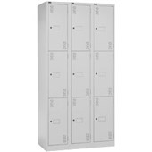 PRECISION CLASSIC STORAGE LOCKER 3 TIER BANK OF 3 W900 X D457 X H1800MM SILVER GREY