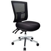 BURO METRO II OFFICE CHAIR POLISHED ALUMINIUM BASE 3LEVER MESH BLACK