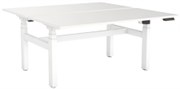 KNIGHT AGILE HEIGHT ADJUSTABLE DESK ELECTRIC 2 STAGE DOUBLE SIDED W1200 X D700 X H6801130MM WHITE FRAME WHITE TOP