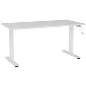 KNIGHT AGILE HEIGHT ADJUSTABLE DESK WINDER SINGLE SIDED W1200 X D700 X H6801130MM WHITE FRAME WHITE TOP