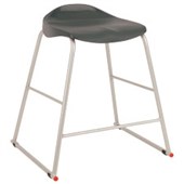 SYLEX TITAN STOOL W480 X D500 X H650MM SILVER FRAME CHARCOAL SEAT