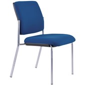 BURO LINDIS VISITOR CHAIR 4LEG BASE UPHOLSTERED BACK JETT FABRIC DARK BLUE