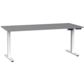 KNIGHT AGILE HEIGHT ADJUSTABLE DESK ELECTRIC 2 STAGE W1800 X D800 X H6801130MM WHITE FRAME SILVER TOP