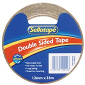 SELLOTAPE DOUBLE SIDED TAPE W12MM X L33M TRANSPARENT