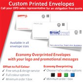 CUSTOM PRINT ENVELOPE POSTAGE INCLUDED PLAIN E35 BOX 250