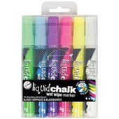 TEXTA LIQUID CHALK MARKER WET WIPE BULLET 45MM ASSORTED WALLET 6